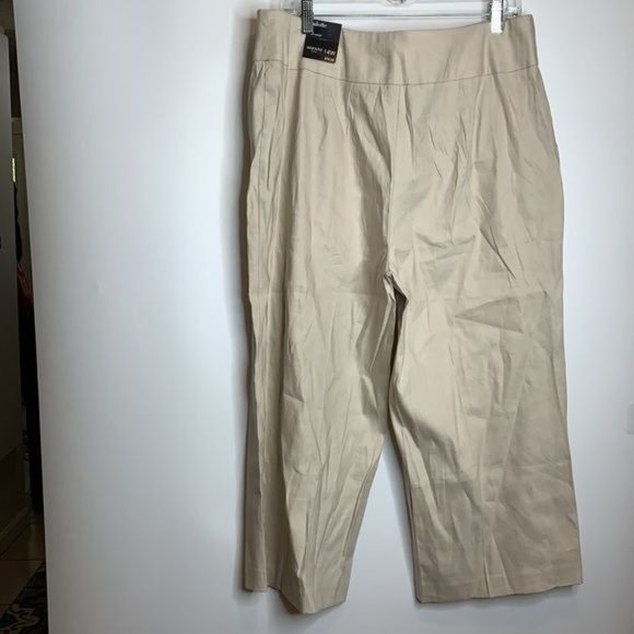 NWT Alfani Beige Coulotte Pant Linen 14W PLUS SIZE - Picture 6 of 6